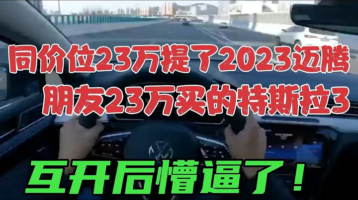 同价位23万提了2023迈腾，朋友却买的特斯拉3，互开后懵逼了 - 天天要闻