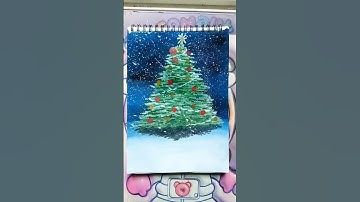 how to paint Christmas tree 🎄👀#shortsfeed #shortvideo #latest #art #christmas #trending #painting ✨🎄