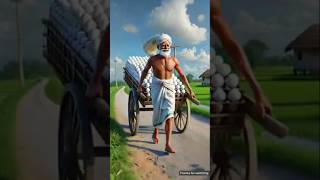 Farmer&#39;s egg gets restless and falls from coconut tree 😭 #ai #farmer #egg #peacock