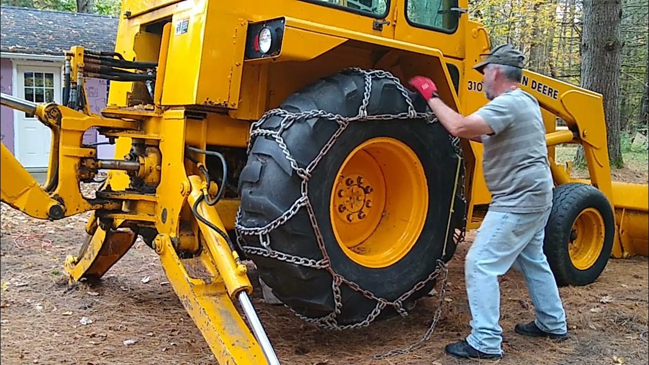 Installing Backhoe Chains JD 310B YouTube