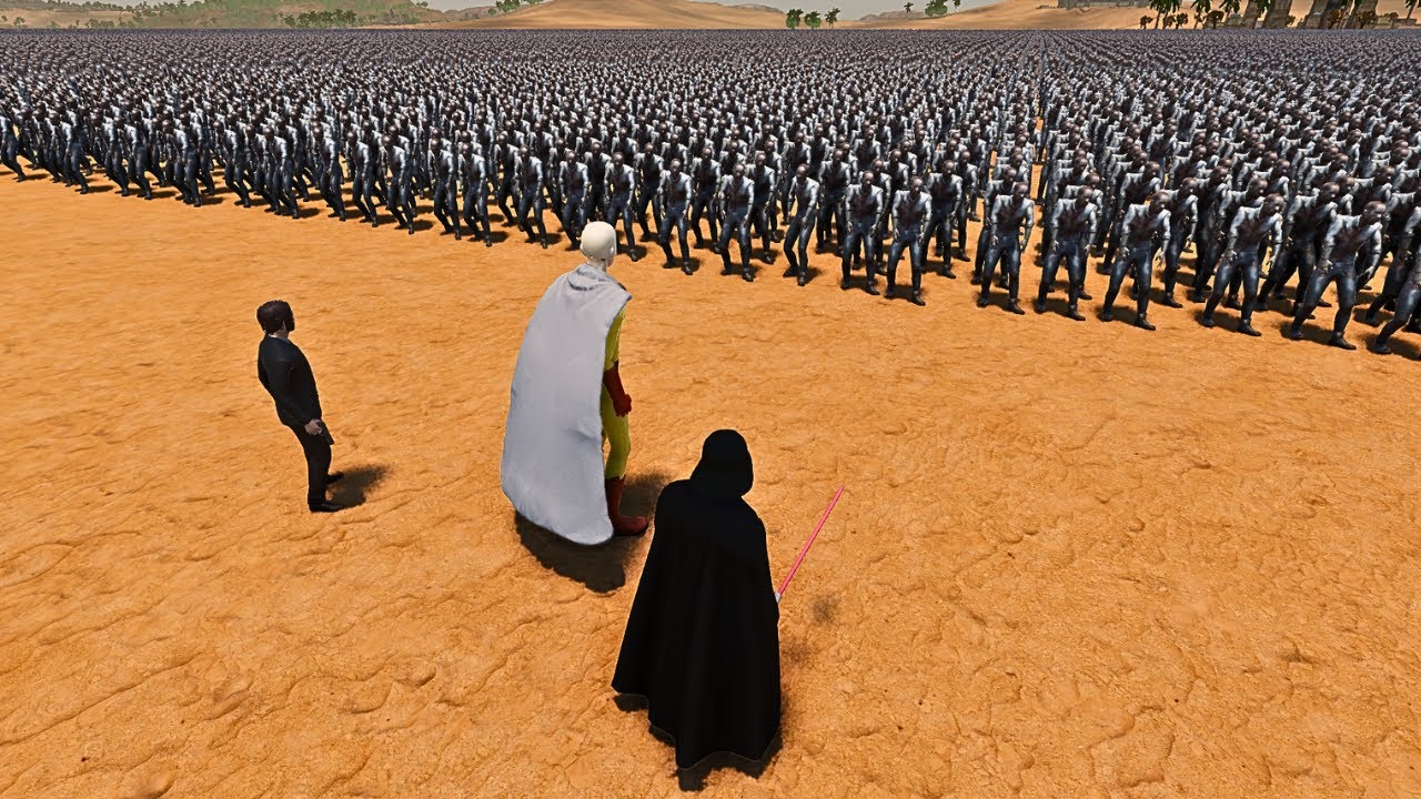 DARTH VADER, JOHN WICK, SAITAMA ONE PUNCH MAN VS 500,000 ZOMBIE - ULTIMATE EPIC BATTLE UEBS2 136