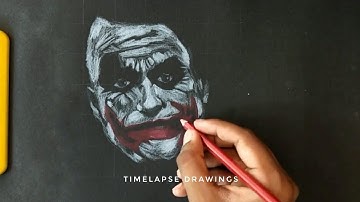 JOKER - HEATH LEDGER - THE DARK KNIGHT RISES - TIME LAPSE DRAWING - COLOUR PENCILS