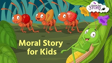 The Busy Ant and the Lazy Grasshopper Moral Story in English for Kids