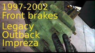 Front brake pad replacement 2000 Subaru Outback, Legacy, Forester Install brake pads