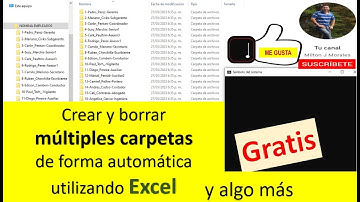 Crear y borrar múltiples carpetas de forma automática utilizando Excel. Gratis