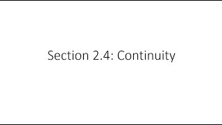 Continuity