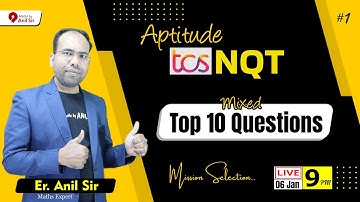 TCS NQT 2023 | Quantitative Aptitude Questions | Campus Placements | By Anil Sir