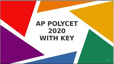 AP Polycet 2020 || Previous Papers of POLYCET