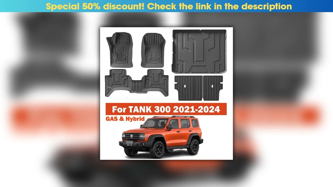 Best Seller For GWM WEY TANK 300 2024 2023 2022 2021 TPE Floor Mats (Gas & Hybrid), All Weather Wat