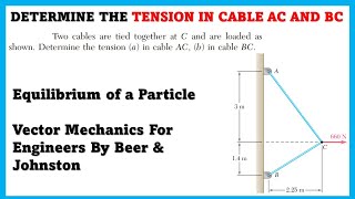 Determine the tension in cable AC and BC - ( Equilibrium of a Particle ) Engineers Academy