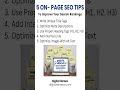 5 On-Page SEO Tips to Improve Your Rankings | #Shorts