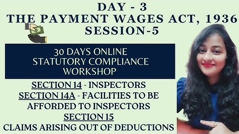 The Payment of Wages Act 1936 | Session 5 | Section 14 to 15 #statutorycompliance #readytogetupdate