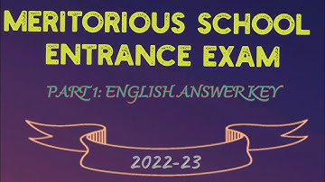 Meritorious Entrance Exam 2022 for class 10th/11th | 29/05/22 | Answer Key |#pseb