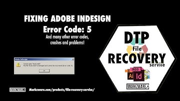 InDesign 2021 Error Code 5 fix