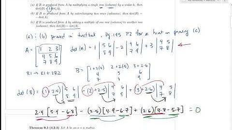 SFU MATH 232 4.2 Properties of Determinants
