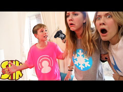 Mean LITTLE BROTHER plays VIDEO GAMES all day, TRICKS SISTERS to do his chores!