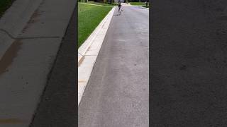 Unicycle trick one foot extended