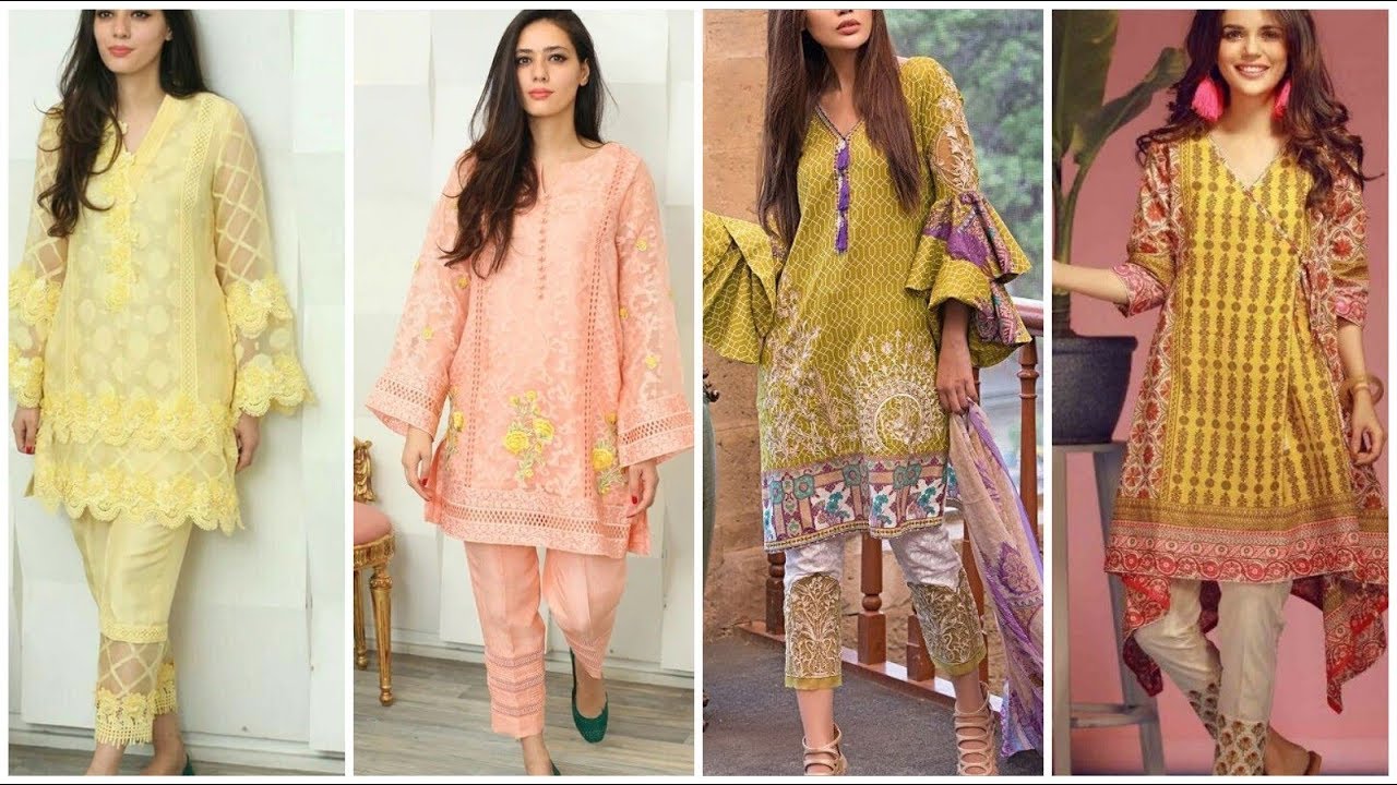 Trendy Beautiful Stylis Casual Kurti Dress Design Accessories Casuals