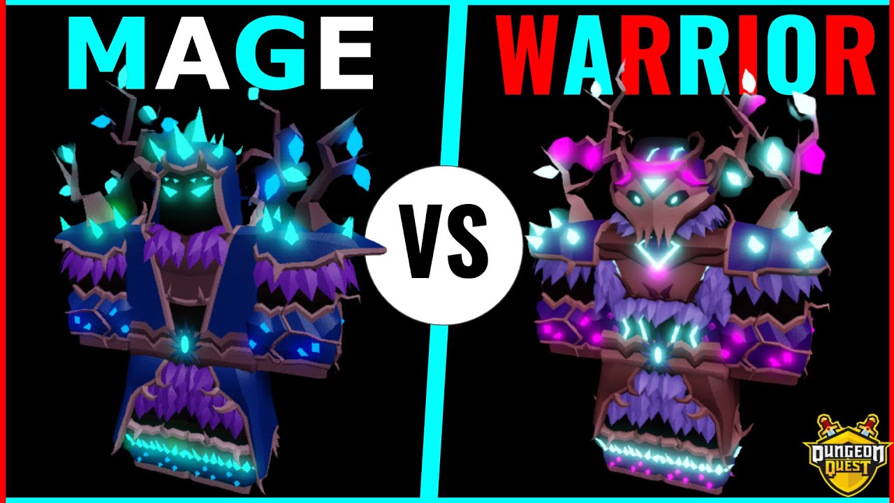Mage Vs Warrior Who Is Better Dungeon Quest Youtube - roblox dungeon quest warrior or mage