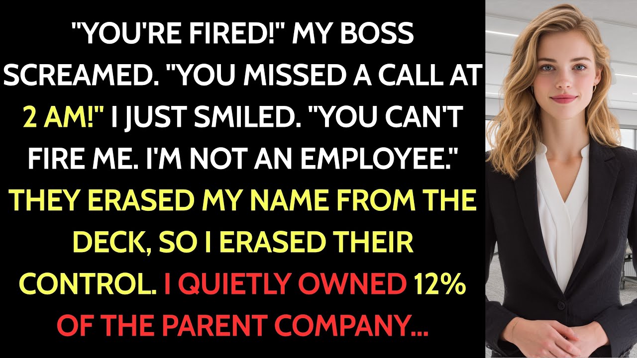 Fired For Missing One Call, I Quietly Owned 12% of the Parent Company