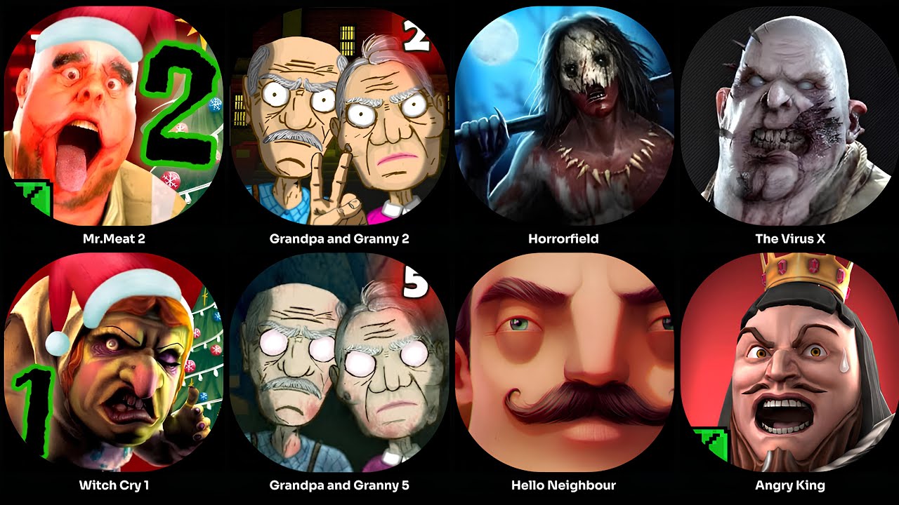 Mr.Meat 2,Horrorfield,The virus X,Hello neighbour,Angry King - YouTube