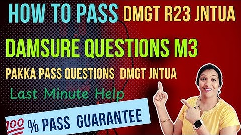 JNTUA M3 Damsure Questions || How to Pass DMGT R23 || DMGT  Pakka Pass Questions ||