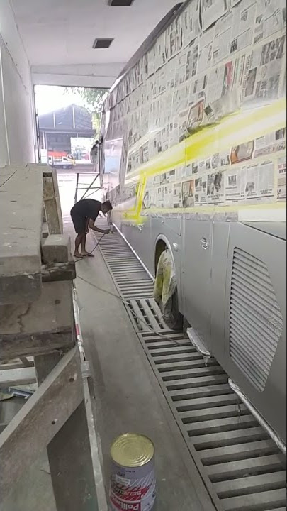 PROSES CAT LIVERY BUS || BUS REPAINT PROCES #shorts