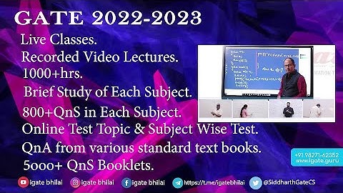 Online GATE CS/IT Classes | Live Classes | Recorded Video APP| GATE 2022-2023-2024 | iGate Bhilai