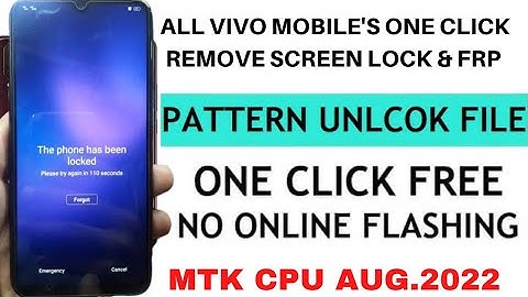 Vivo Y91i, Y15, Y12, Y17, One Click Screen Lock Remove/ All Vivo Mtk Cpu Screen Lock & Frp One Click