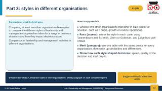 Unit 4 Leadership and Management | Assignment 1 Discussion | UK Versity