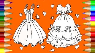 Beautiful Dress Coloring Pages for Kids - Learn color for kids