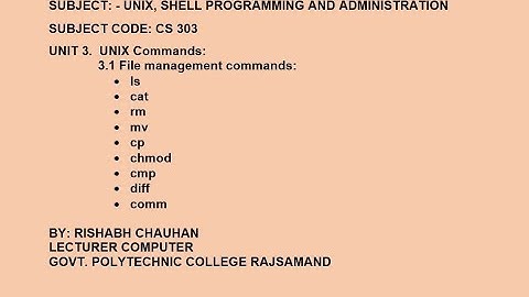 3.UNIX Commands|CS303|File Management Commands|By: Rishabh Chauhan GPC Rajsamand
