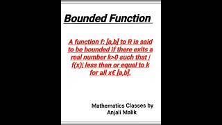 || Bounded Function ||