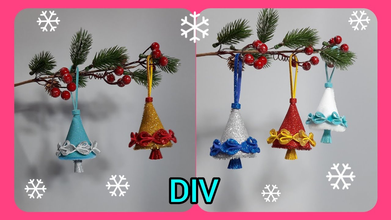 Tutorial: Campanella Natalizia fai-da-te in gomma Eva! Новогодний колокольчик своими руками