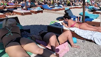 BIKINI BEACH WALK 2025 🇦🇱 | Dhërmi Beach Albania in 4K | Stunning Albanian Girls & Summer Vibes �