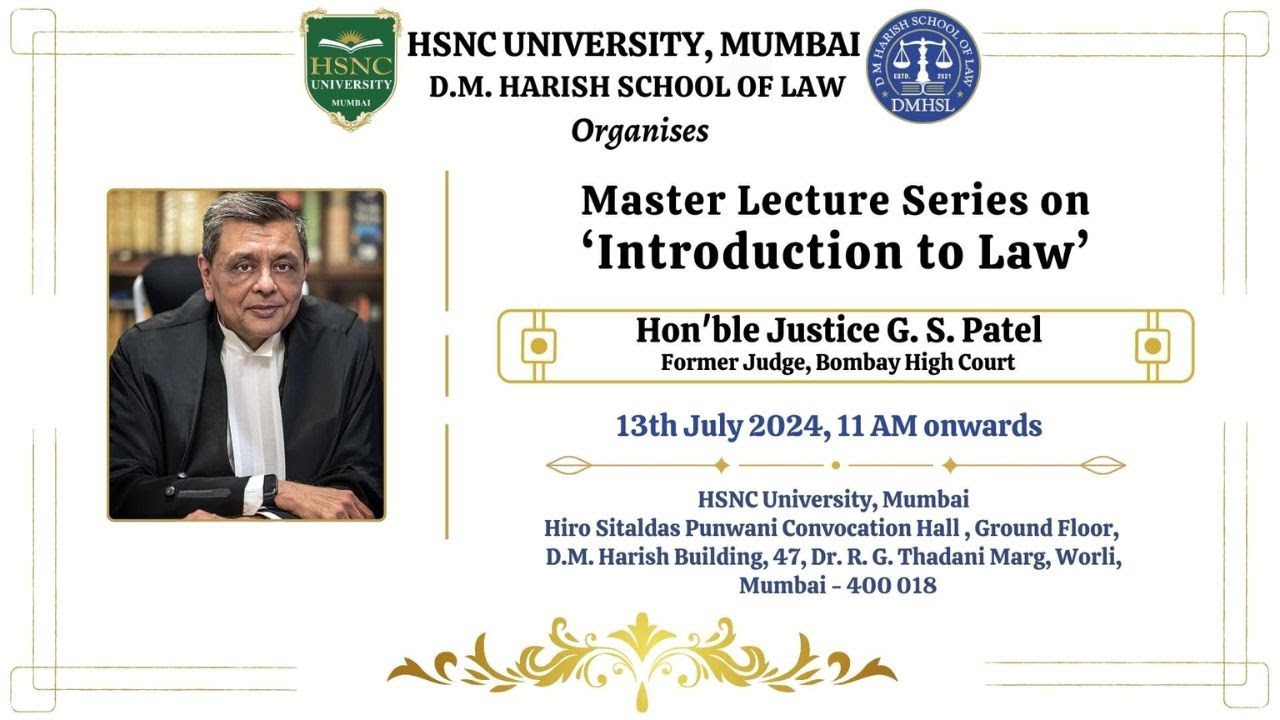 The Master Lecture Series on Introduction to Law - YouTube
