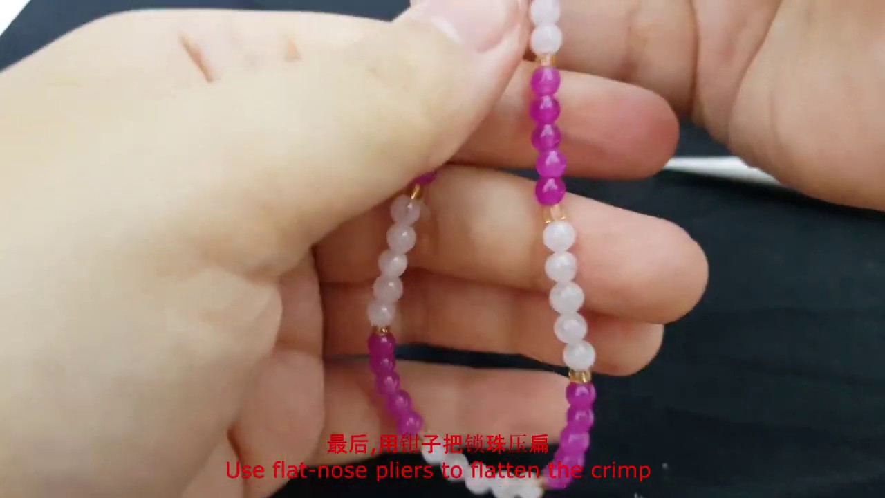 [DIY Series -2]教你如何自己动手做脚链！How to use crimping bead and clasp to customize your own anklet?