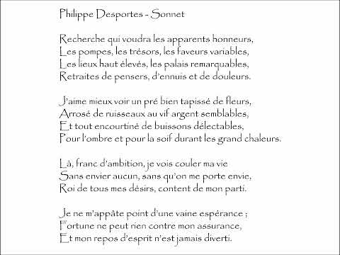Desportes (Philippe) : SONNET - Recherche qui voudra les apparents honneurs, @PoemeMinute