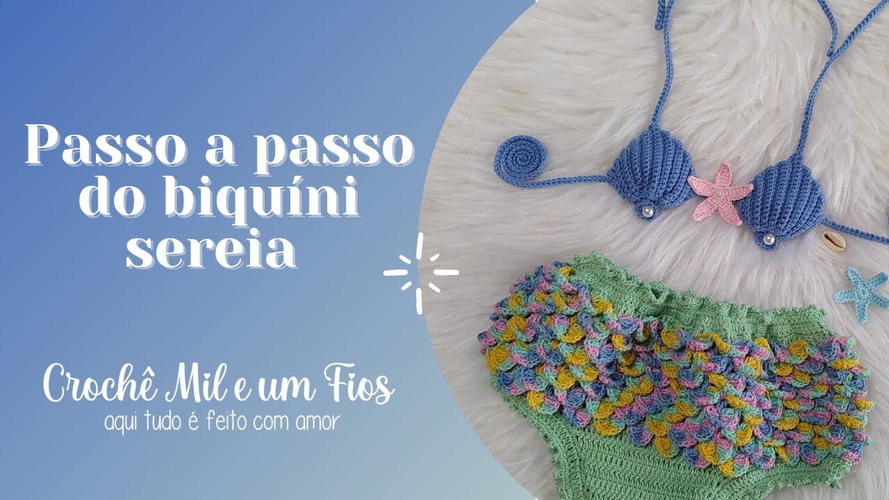 Biquíni de crochê sereia 🧜‍♀️ 3 a 6 meses parte de baixo da calcinha 