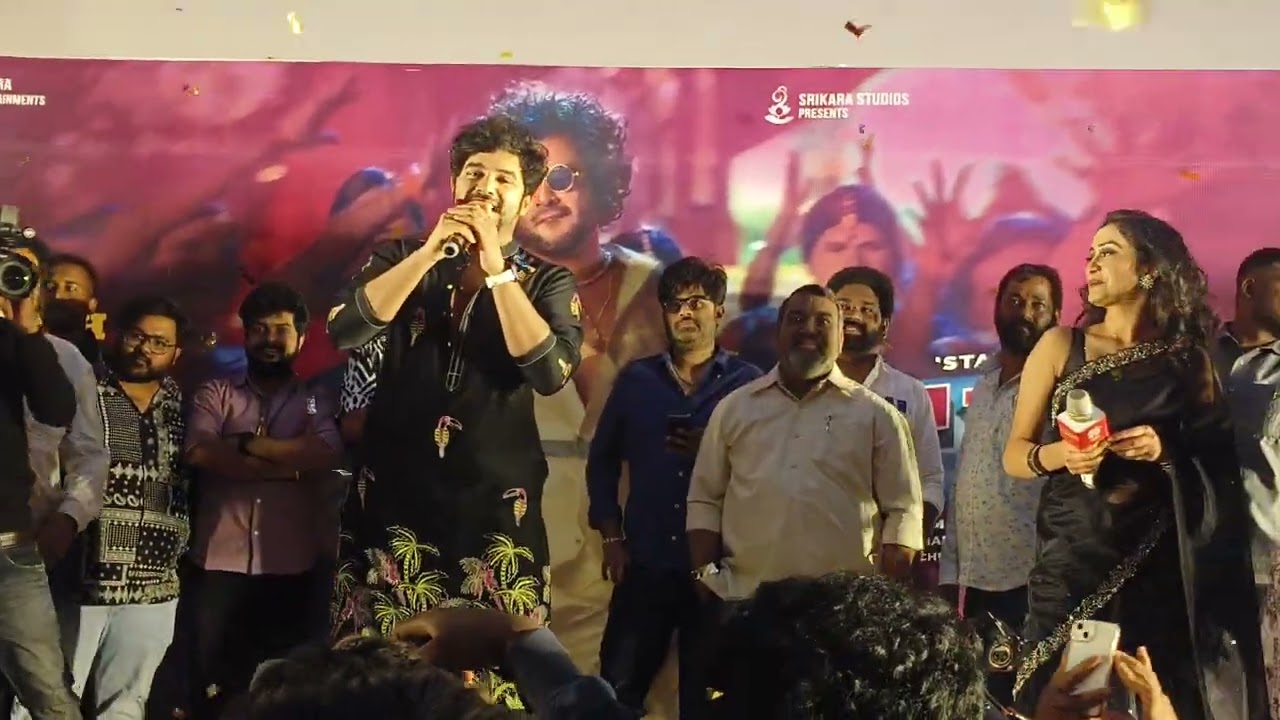 Siddhu Anna as Tillu speech at Tillu square trailer launch event .. Siddhu , Anupama , Maliki ram