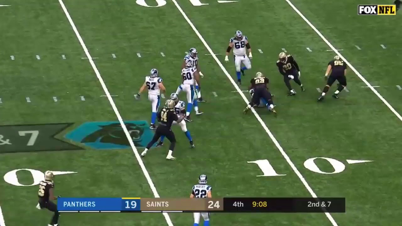 Newton gets hit hard Saints Vs Panthers NFC wildcard
