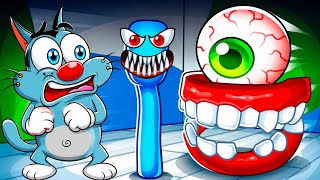 OGGY AND SHINCHAN ESCAPE FROM HORROR DENTAL CLINIC! IN ROBLOX screenshot 1