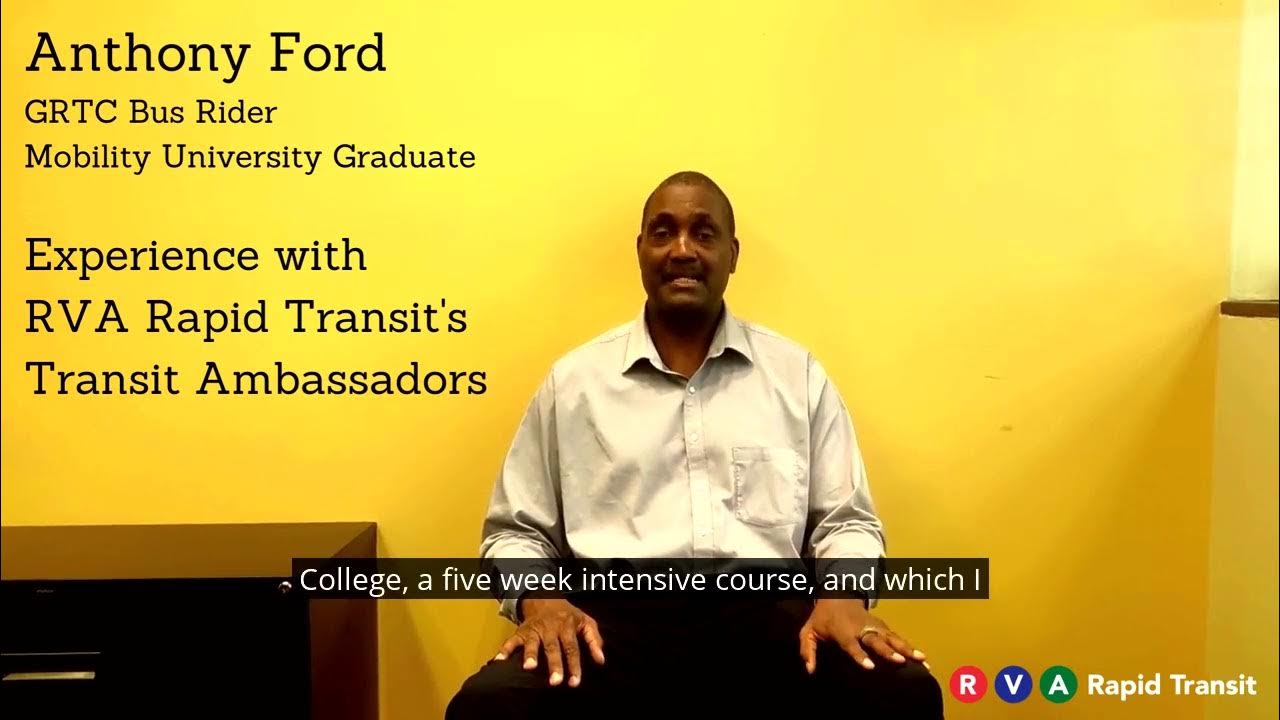 Transit Ambassador Testimonial Anthony YouTube