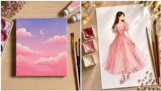 Easy Acrylic & Watercolor Painting Ideas for Beginner | Satisfying Art Compilation #zarmeenasmeerart
