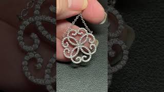 925 CZ Encrusted Flower Medallion 20” SOLD