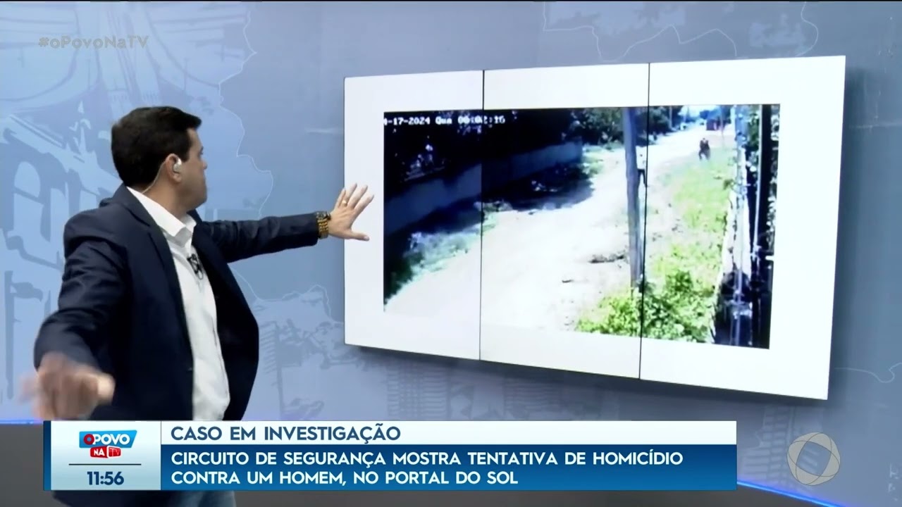 Circuito de segurança mostra tentativa de homicídio contra um homem, no Portal do Sol - O Povo na TV