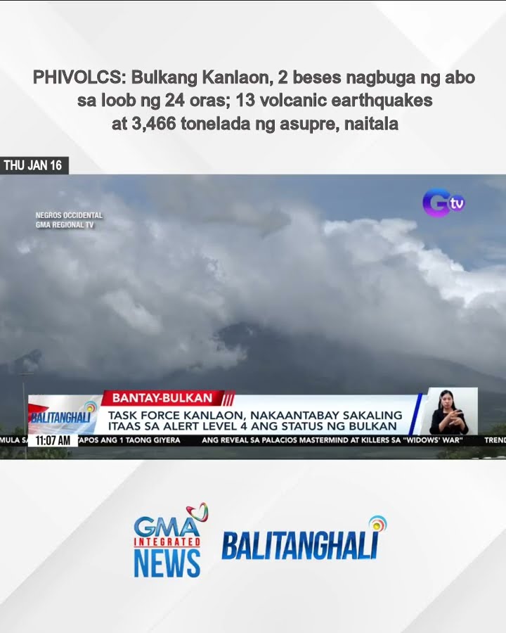 PHIVOLCS - Bulkang Kanlaon, 2 beses nagbuga ng abo sa loob ng 24 oras; 13 volcanic... | Balitanghali