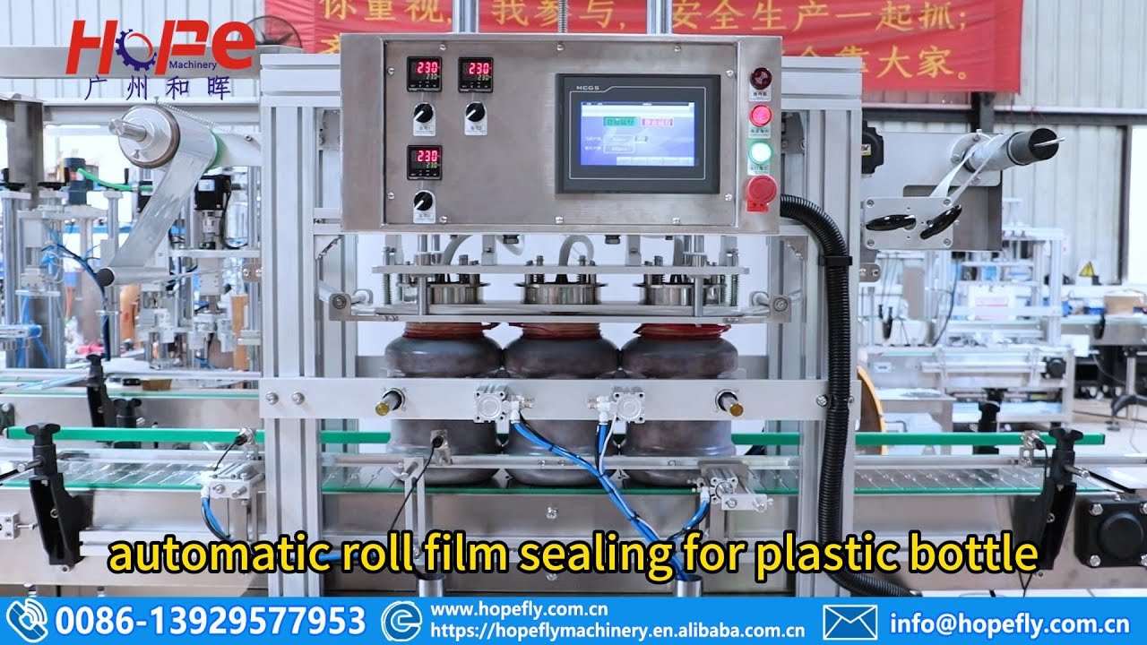 automatic roll film sealing for plastic bottle