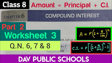 DAV class 8 maths chapter 6 worksheet 3 Q.N. 6, 7 & 8