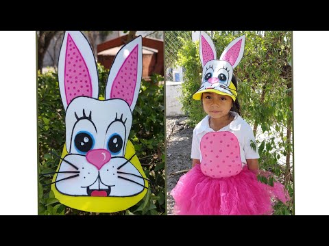 cómo realizar una gorra de conejo para primavera| disfraz de primavera| conejita de pascua|